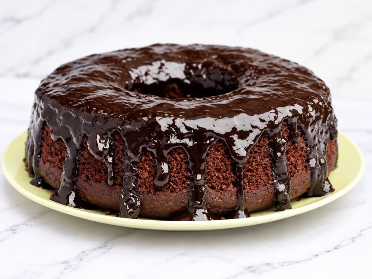 Bolo de Chocolate Sem Açúcar e Sem Glúten com Cobertura